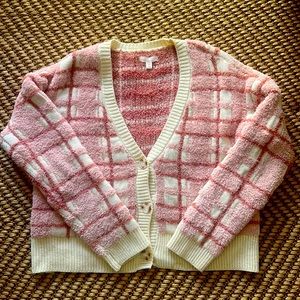 Lauren Conrad Pink Fluffy Cardigan